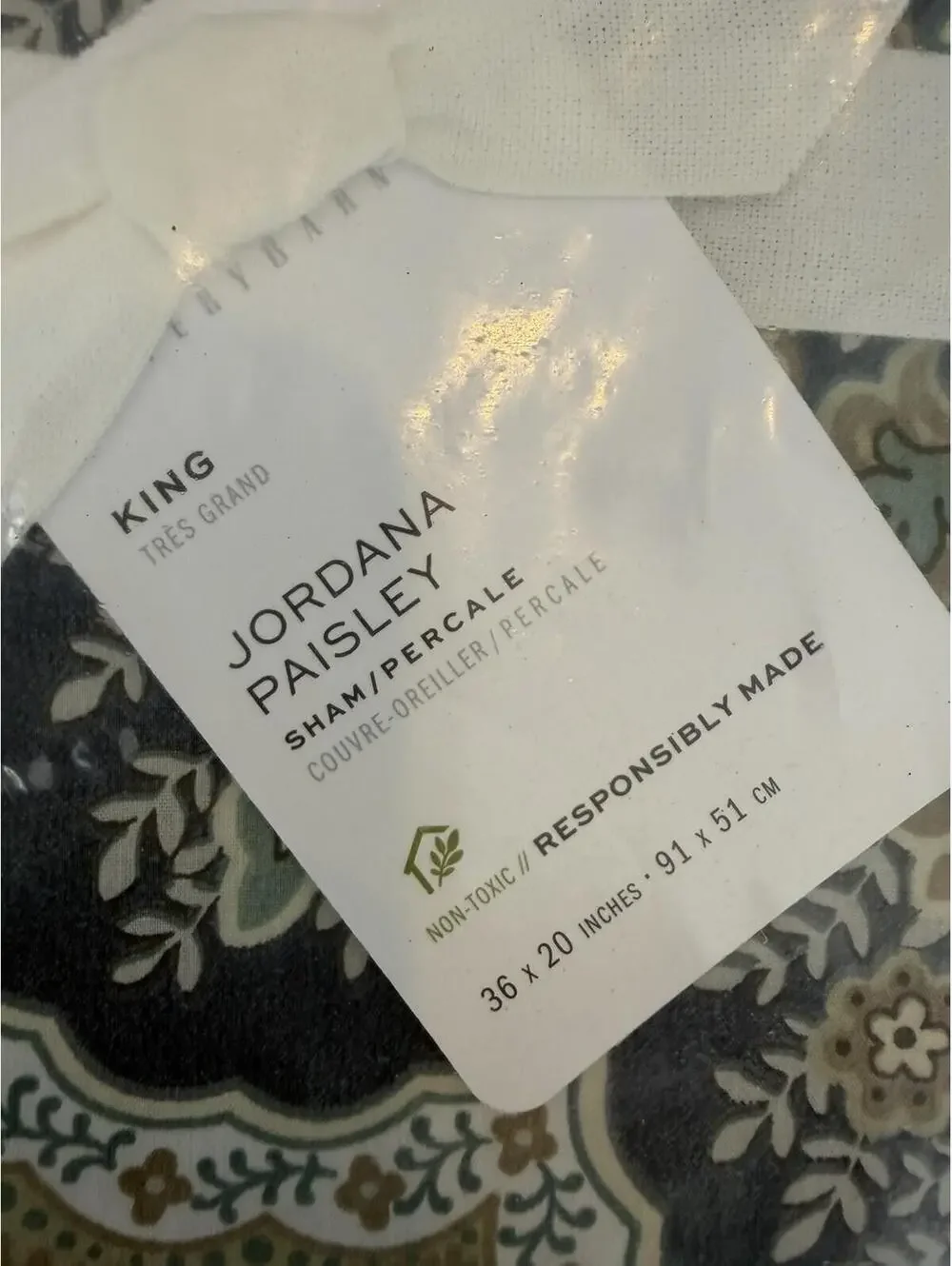 pottery barn jordana paisley king Shame New In Package